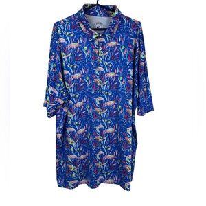 Proud 90 Polo Golf Shirt Size 3X Bright Colors Sea Turtle Print